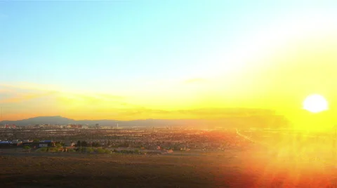 A sped up panoramic view of all of las vegas and the mountains behind las vegas Stock Footage 52324492