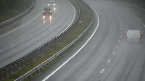 Sped up, time lapse elevated view of traffic on the highway Stock Footage 164688719