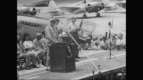Speech At 3rd Anniversary Celebration Of African Americans Joining The Air Force Stock Footage 107923176