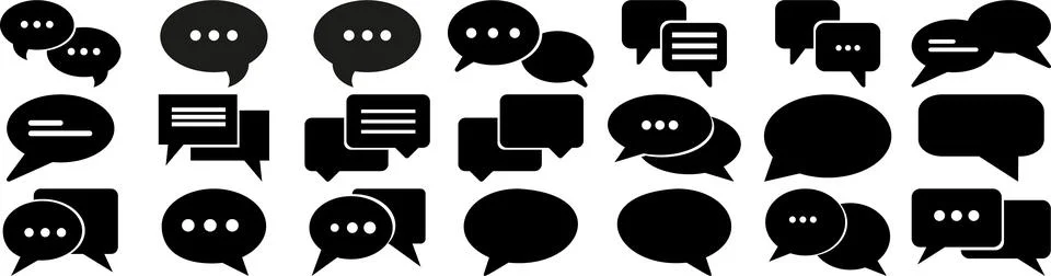Speech and chat bubbles communication icons Stock Illustration