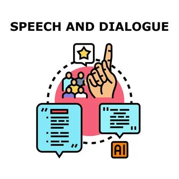 Speech and dialogue concept with artificial intelligence Stock Illustration