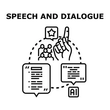 Speech and dialogue concept with artificial intelligence Stock Illustration