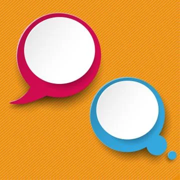 Speech and thought bubble labels orange stripes Illustrazione stock