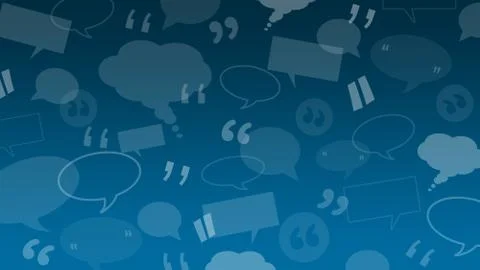 Speech and thought bubbles with quote marks suitable as a background Stock Illustration