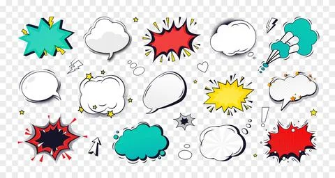 Speech balloon. Comic cloud for comic text, arrow elements, retro hand drawn イラスト素材