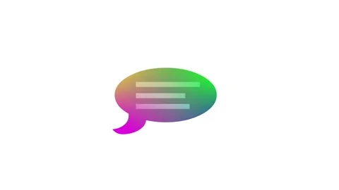 Speech balloon icon gradient color animation Stock Footage 278860360