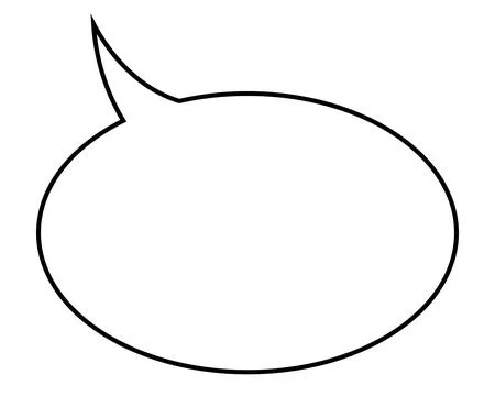 Speech balloon, one empty white elliptical speech bubble, outline illustration Ilustración de archivo