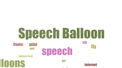 Speech Balloon Wordcloud Animated On White Background Stock Footage 107234970