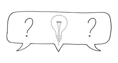 Speech balloons idea, question mark . Vector illustration in a sketch style. Stock Illustration