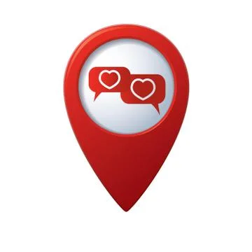 Speech bub map pointer red Stock Illustration