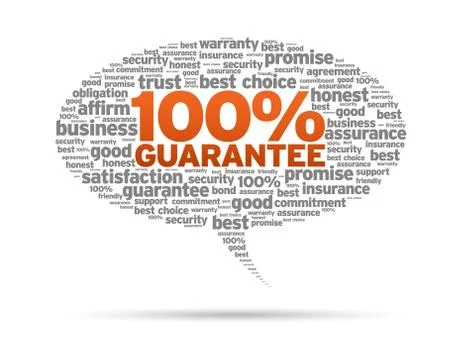 Speech bubble - 100% guarantee Stock Illustration