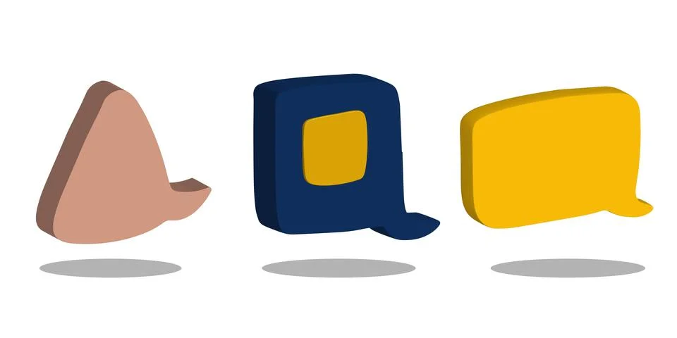 Speech bubble 3d. Banner with talking bubbles for chat. Dialog icon set on is Illustration
