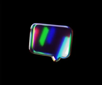 Speech bubble. 3d glass icon. Illustrazione stock