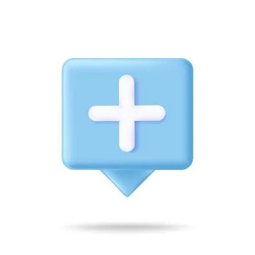 Speech bubble 3d icon message concept. Realistic speech bubble with dots for Stock Illustration