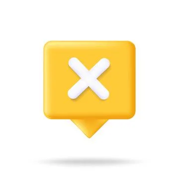 Speech bubble 3d icon message concept. Realistic speech bubble with dots for Stock Illustration