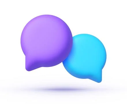Speech bubble 3d in modern style on white background. Modern template for web Illustrazione stock