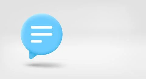 Speech bubble. 3d vector banner with copy space Illustrazione stock