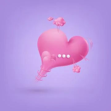 Speech bubble. 3d vector render icon message dialog button. Realistic cartoon Stock Illustration