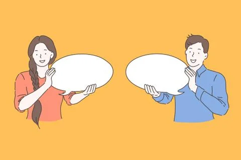 Speech bubble, advertising, communication concept 库存插图