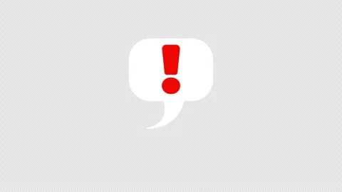 Speech Bubble Alert Animation with Red Exclamation Mark Notification Loop Stock Footage 334165995