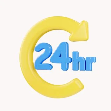 Speech bubble and 24 hours watch with arrow. Support service, help, chatting Stock Illustration