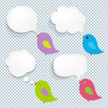 Speech Bubble And Birds Stock Illustration