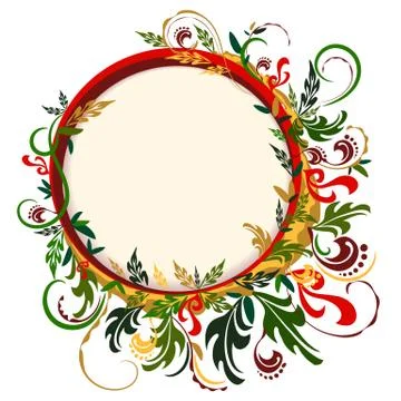 Speech Bubble And Floral Pattern Stock Illustration