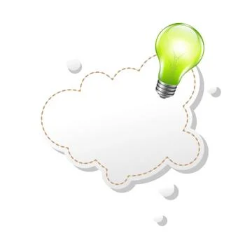 Speech bubble and lamp Stock Illustration