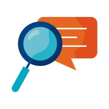 Speech bubble and magnifying Stock Illustration