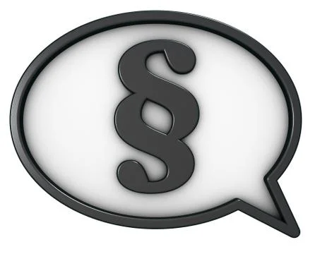 Speech bubble and paragraph symbol - 3d rendering Stock Illustration