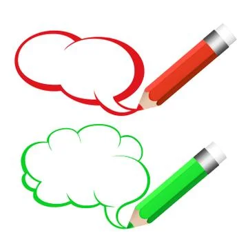 Speech bubble and pencil Illustrazione stock