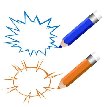 Speech bubble and pencil Illustrazione stock