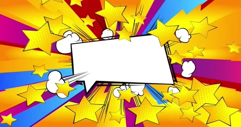 Speech Bubble and stars on Rainbow Background Stock Footage 167678993