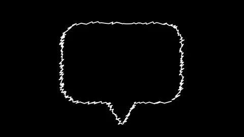 Speech bubble animated hand drawn scribble text box wiggling loop overlay o.. Stock Footage 342963200
