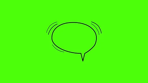 Speech bubble animation on green background Video stock 341742429