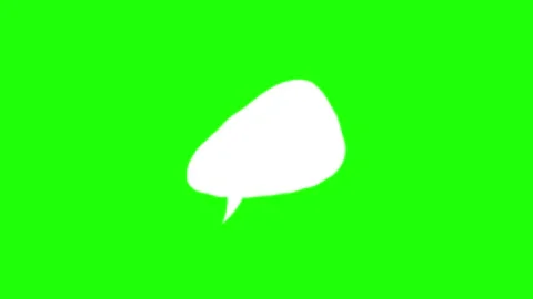 Speech bubble appearing with dynamic motion on green screen chroma key foot.. Stock Footage 333032439