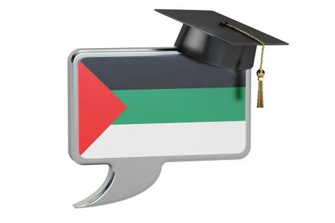 Speech bubble with Arab flag learning concept 3D rendering イラスト素材