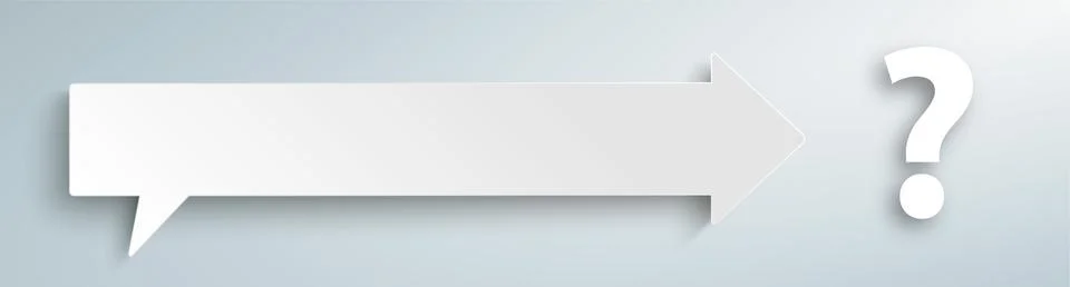 Speech Bubble Arrow Question Header Stock Illustration