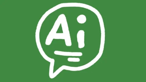 Speech bubble artificial intelligence AI assistant hand-drawn cartoon graphic Stock-Footage 342827595