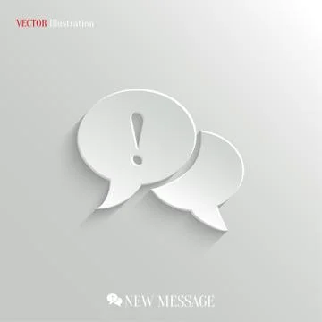 Speech bubble attention icon - vector web background 스톡 일러스트
