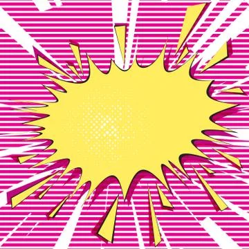 Speech bubble on background of horizontal stripes. For comic book and manga Illustrazione stock