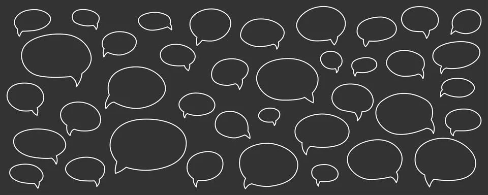 Speech bubble, balloon, chat, talk line art icon for app and website. Comment Stock Illustration