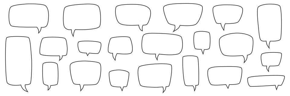 Speech bubble, balloon, chat, talk line art icon for app and website. Comment Stock Illustration