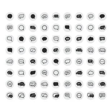 Speech bubble  big set Stock Illustration