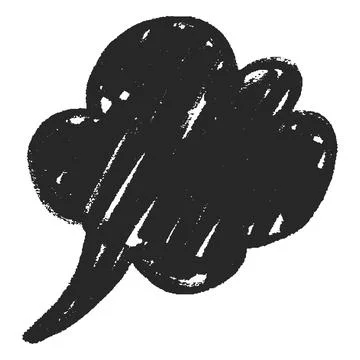 Speech bubble black chalk blank silhouette, dialogue cloud shape, vector Illustrazione stock