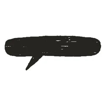 Speech bubble black crayon silhouette, vector cartoon communication horizontal Illustrazione stock