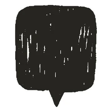 Speech bubble black crayon silhouette, vector cartoon communication frame shape Illustrazione stock