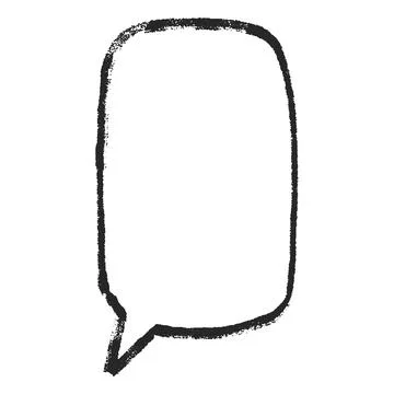Speech bubble black outline blank, vector cartoon crayon communication frame Stock-Illustration