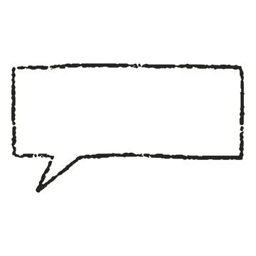Speech bubble black outline blank, vector cartoon crayon communication frame 库存插图