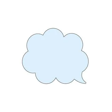 Speech bubble with black outline isolated on white background Stock Illustration